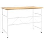 vidaXL Bureau d'ordinateur Blanc/chêne clair 105x55x72 cm MDF et métal
