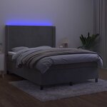 vidaXL Sommier à lattes de lit matelas et LED Gris clair 140x190 cm
