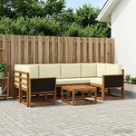 vidaXL Ensemble de canapés d'extérieur 5 pc Naturel et Crème