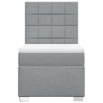 vidaXL Sommier à lattes de lit avec matelas Gris clair 100x200cm Tissu