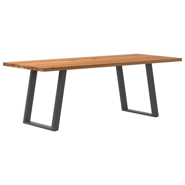 vidaXL Table à manger marron clair bois de chêne massif rectangulaire
