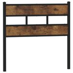 vidaXL Tête de lit chêne fumé 75 cm fer et bois d'ingénierie