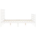 vidaXL Cadre de lit sans matelas blanc bois massif