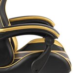 vidaXL Fauteuil de jeux vidéo avec repose-pied Noir et doré Similicuir