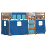 vidaXL Lit superposé sans matelas bleu 80x200 cm bois de pin massif