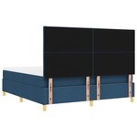 vidaXL Lit Box Spring avec Matelas & Banc Bleu 180x200 cm Tissu