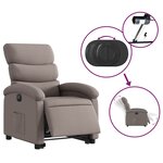 vidaXL Fauteuil inclinable électrique taupe tissu