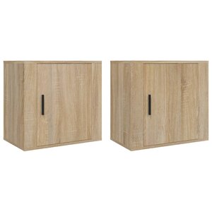 vidaXL Tables de chevet murales 2 Pièces Chêne sonoma 50x30x47 cm