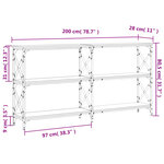 vidaXL Table console chêne fumé 200x28x80 5 cm bois d'ingénierie