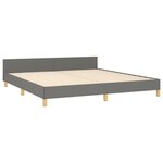 vidaXL Cadre de lit sans matelas gris foncé tissu