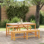 vidaXL Ensemble de salle à manger pour jardin 3 Pièces Marron