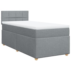 vidaXL Sommier à lattes de lit et matelas Gris clair 90x190 cm Tissu