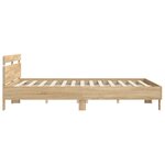 vidaXL Cadre de lit avec LED sans matelas chêne sonoma 180x200 cm