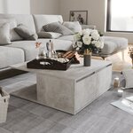 vidaXL Table basse gris béton 80x80x31 cm bois d'ingénierie