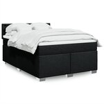 vidaXL Sommier à lattes de lit avec matelas Noir 140x200 cm Tissu