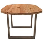 vidaXL Table à manger marron clair bois de chêne massif ovale
