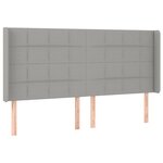 vidaXL Tête de lit avec oreilles Gris clair 183x16x118/128 cm Tissu