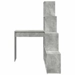 vidaXL Bureau d'angle avec étagère Gris béton 101.5 x 149.5 x 149.5 cm
