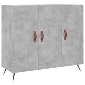 vidaXL Buffet gris béton 90x34x80 cm bois d'ingénierie