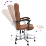 vidaXL Fauteuil inclinable de bureau Marron Similicuir