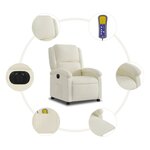 vidaXL Fauteuil inclinable de massage électrique crème velours