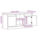 vidaXL Meuble TV avec lumières LED - Bois vieilli  100x34x50 cm en bois d'ingénierie.