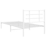 vidaXL Cadre de lit métal avec tête de lit blanc 90x200 cm