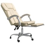 vidaXL Fauteuil inclinable de bureau Crème Similicuir