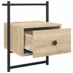 vidaXL Table de chevet murale 2 Pièces chêne sonoma 35x30x51 cm