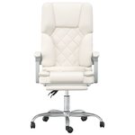 Fauteuil de massage inclinable de bureau informatique étude similicuir crème 02_0025402