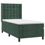 vidaXL Sommier à lattes de lit matelas et LED Vert foncé 100x200 cm
