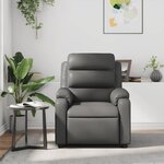 vidaXL Fauteuil de massage inclinable Gris Similicuir