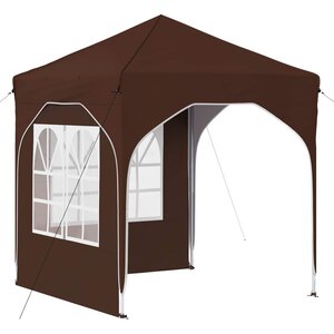 vidaXL Tente de fête pop-up 192 x 192 x 245 cm Marron