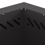vidaXL Foyer sans fumée hexagonal noir 48x48x51 cm en acier