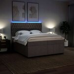 vidaXL Sommier à lattes de lit avec matelas Taupe 200x200 cm Tissu