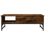 vidaXL Table basse chêne fumé 100x50x35 cm bois d'ingénierie et métal