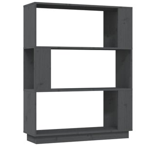 vidaXL Bibliothèque/Séparateur de pièce Gris 80x25x101 cm Pin massif