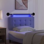 vidaXL Tête de lit suspendue Avec lumière LED Bleu denim Tissu