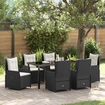 vidaXL Ensemble de salle à manger de jardin 7 pièces en poly rotin noir