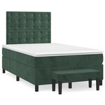 vidaXL Sommier à lattes de lit et matelas Vert foncé 120x200cm Velours