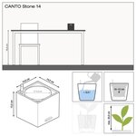 Lechuza jardinière de table canto stone 14 all-in-one noir graphite