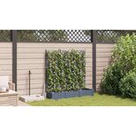 vidaXL Bac à fleurs avec Treillis 3 Pièces Gris clair 120 x 40 x 125.5 cm