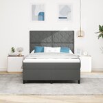 vidaXL Lit à ressorts avec matelas gris foncé 140x190 cm en tissu