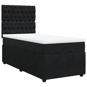 vidaXL Sommier à lattes de lit avec matelas Noir 100x200 cm Velours