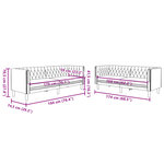 vidaXL Ensemble de canapé Chesterfield 2 Pièces marron similicuir daim