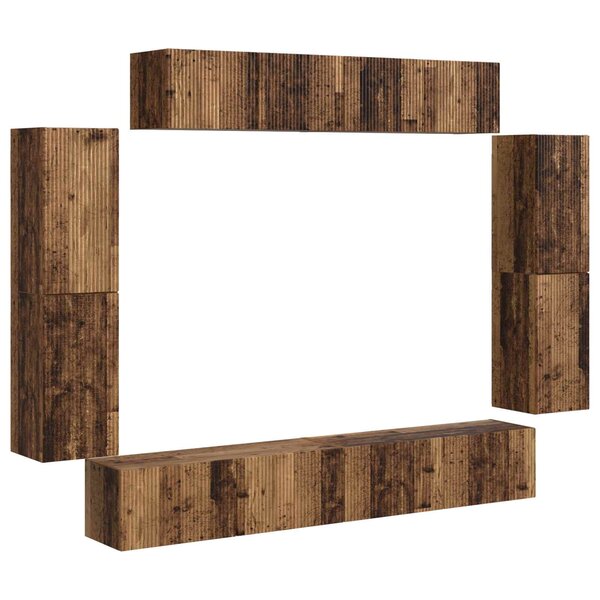 vidaXL Meuble TV 8 Pièces Bois ancien