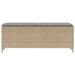 vidaXL Banc de jardin avec coussin beige 110x30x40 5 cm résine tressée