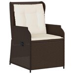 vidaXL Banc de jardin avec coussin 2 Pièces Marron Poly rotin