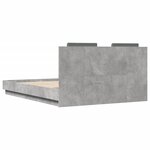vidaXL Cadre de lit avec LED sans matelas gris béton 150x200 cm