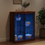 vidaXL Buffet avec lumières LED chêne marron 81x37x100 cm
